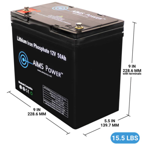 Lithium Battery 12V 50Ah LiFePO4 Lithium Iron Phosphate with Bluetooth Monitoring