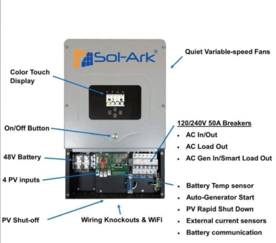 Sol-Ark 8K 120/240/208V 48V All-In-One Hybrid Inverter