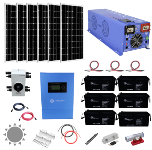 Complete Off-Grid Solar Kit – 6,000W 120/240V Output 24VDC / [7.2Kwh-15.8Kwh Battery Bank] + 6 x 200 Watt Solar Panels | [OGK-10]