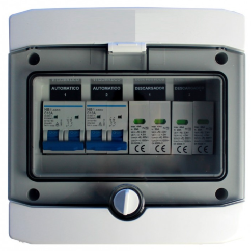 Caja de Protecciones Solar DC 500V 10A 2P String Box PV