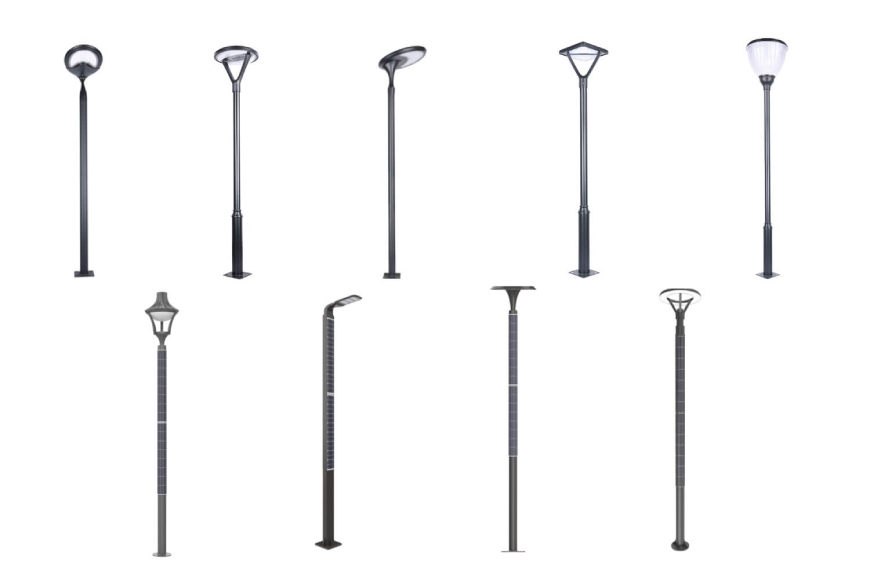 New Solar Garden pole post lamps for 3-6m pole height